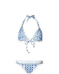 Top bikini stampato azzurro di Camilla