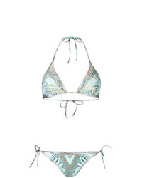 Top bikini stampato azzurro di Parah
