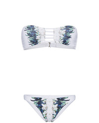 Top bikini stampato bianco di Belusso