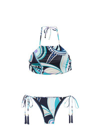 Top bikini stampato blu scuro di BRIGITTE