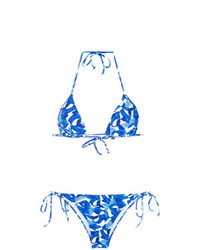 Top bikini stampato blu di Isolda