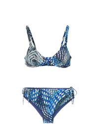 Top bikini stampato blu di Lygia & Nanny
