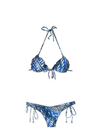 Top bikini stampato blu di Lygia & Nanny