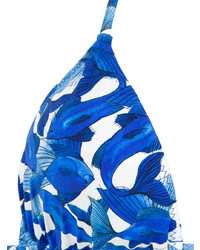 Top bikini stampato blu di Isolda