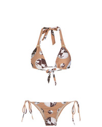 Top bikini stampato marrone di Adriana Degreas