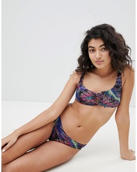 Top bikini stampato multicolore di Bershka