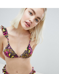 Top bikini stampato multicolore di Monki