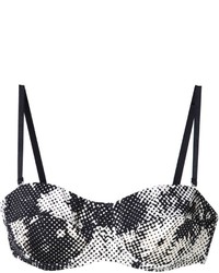 Top bikini stampato nero di Malia Mills
