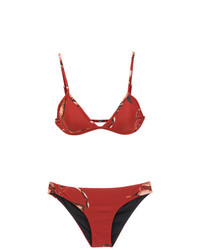 Top bikini stampato rosso di Haight