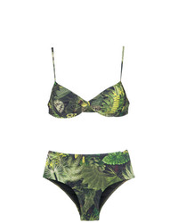 Top bikini stampato verde oliva di Lygia & Nanny