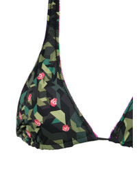 Top bikini stampato verde scuro di Amir Slama