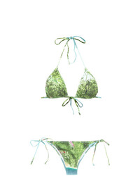 Top bikini stampato verde di Isolda