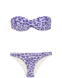 Top bikini stampato viola chiaro di Amir Slama