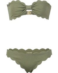 Top bikini verde oliva di Marysia Swim