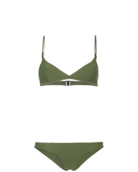 Top bikini verde oliva di Matteau