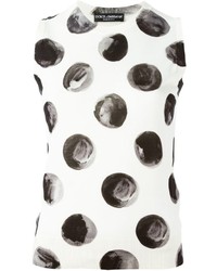 Top senza maniche a pois bianco e nero di Dolce & Gabbana