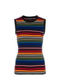 Top senza maniche a righe orizzontali multicolore di Dolce & Gabbana