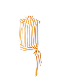 Top senza maniche a righe verticali giallo di Maison Margiela
