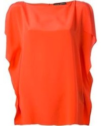 Top senza maniche di seta arancione di Ralph Lauren