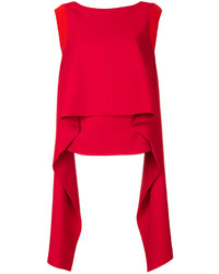Top senza maniche di seta rosso di Givenchy