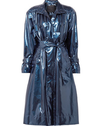 Trench in pelle blu scuro di Marc Jacobs
