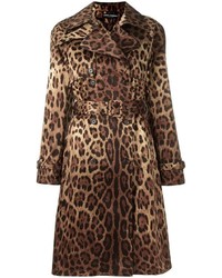 Trench leopardato marrone di Dolce & Gabbana