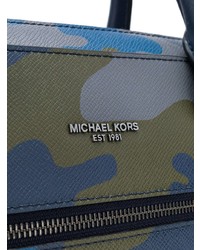 Ventiquattrore in pelle blu di MICHAEL Michael Kors