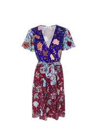 Vestito a portafoglio a fiori multicolore di Dvf Diane Von Furstenberg