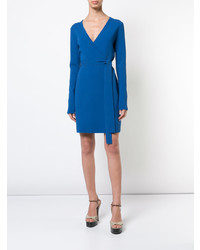Vestito a portafoglio lavorato a maglia blu di Dvf Diane Von Furstenberg