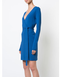 Vestito a portafoglio lavorato a maglia blu di Dvf Diane Von Furstenberg