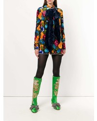 Vestito a trapezio a fiori multicolore di Gucci