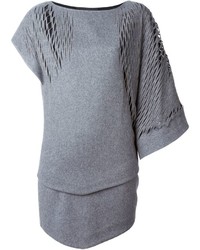 Vestito a trapezio di lana grigio di Jay Ahr