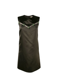 Vestito a trapezio di seta verde scuro di Christian Dior Vintage