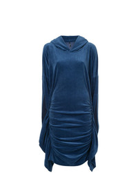 Vestito a trapezio di velluto blu scuro di Paula Knorr