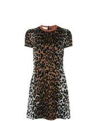 Vestito a trapezio leopardato marrone di Stella McCartney