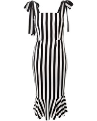 Vestito a tubino a righe verticali bianco e nero di Dolce & Gabbana