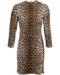 Vestito a tubino di lana leopardato marrone chiaro di 3.1 Phillip Lim