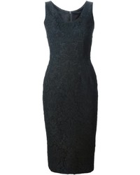 Vestito a tubino in broccato nero di Dolce & Gabbana