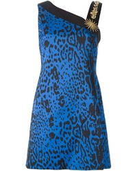 Vestito a tubino leopardato blu di Fausto Puglisi