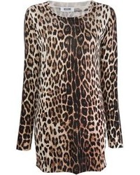 Vestito a tubino leopardato marrone di Moschino Cheap & Chic