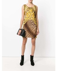 Vestito a tubino leopardato marrone di Versace Vintage