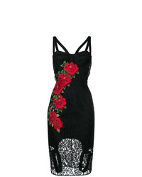 Vestito aderente a fiori nero di Philipp Plein