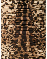 Vestito aderente leopardato marrone di Dolce & Gabbana