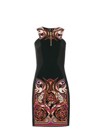 Vestito aderente stampato nero di Versace Collection