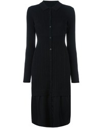 Vestito casual di lana lavorato a maglia nero di DKNY