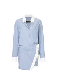 Vestito chemisier a righe verticali bianco e blu di Alexandre Vauthier