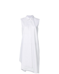 Vestito chemisier a righe verticali bianco di MM6 MAISON MARGIELA