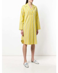 Vestito chemisier a righe verticali giallo di Odeeh