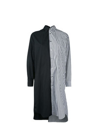 Vestito chemisier a righe verticali nero di Comme Des Garçons Vintage