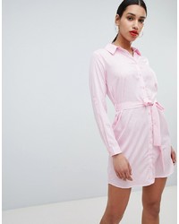 Vestito chemisier a righe verticali rosa di AX Paris
